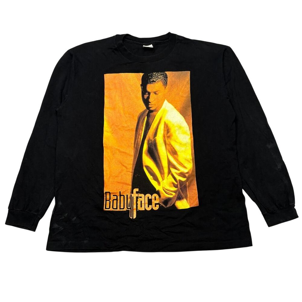 Vintage 90s Babyface For The Cool In You LS T-Shirt Black Men XL Retro Anvil r&b